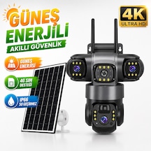 4k 3 Lens 4g Sım Kartlı Güvenlik Kamerası V380 Pro 360 Ptz Kablosuz Dış Mekan Ip66 Renkli Gece Görüşü Hareket Sensörü Cctv Kamera