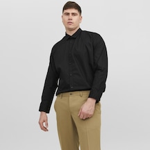 Jack & Jones Büyük Beden Uzun Kollu Gömlek - Joe - 12200623 Siyah