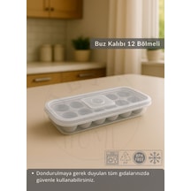 12 Bölmeli Buz Kalıbı Esnek Silikon Buz Küpü Bpa Free Yuvarlak Bas Parmak Buzluk Çapı 3,5 Cm Gri Beyaz Gri