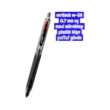 Writech W-5a Age 0,7 Mm Şeffaf Siyah Gövde Mavi Mürekkep Jel Tükenmez Kalem Çok Renkli