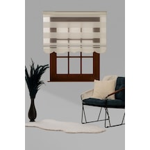 Blind-x Beyaz Geniş Plise Stor Zebra Perde Balkon Perdesi, Oturma Odası Perdesi Alüminyum Dayanıklı Kasa