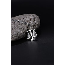 İpek Silver 925 Ayar Gümüş Adalet Terazisi Erkek Kolye Silver