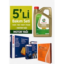 Bosch Skoda Rapid 1.6 Dizel Filtre Bakım Seti-castrol Edge 5w30 5lt 2012-2015 5 Li