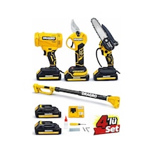 Dragro Drg4'lü Set Şarjlı Makas + Otomatik Yağlı Testere + Yaprak Üfleme + Teleskopik Kol S