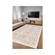 Krem Dijital Baskı Halı Kaymaz Tabanlı Yıkanabilir Halı Yolluk Salon Halısı133