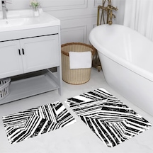 Rovigo Home Baskılı Kaymaz Taban 2 Li Banyo Paspas Takım Rvg5229-100X60-60X50 Çok Renkli