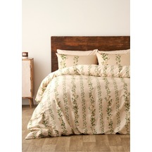 Bella Maison %100 Pamuk Saten Flora Çift Kişilik Nevresim Takımı Bej 200x220 Cm Bej