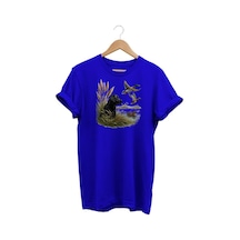 Widi Ördek Baskılı Mavi T-shirt Saks Mavi