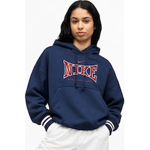 Nike Sportswear Phoenix Fleece Oversized Hoodie Kadın Kapüşonlu Oversize Şardonlu Sweatshirt Lacivert