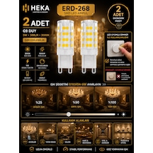 2 Adet Heka 5w Günışığı 3000k G9 Duylu Dim Edilebilir Led Kapsül Ampul