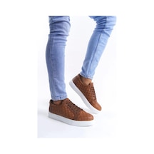 Slw166 Prestige Bağcıklı Cilt Kapitone Desenli Erkek Günlük Sneaker Ayakkabı Bt Taba Taba