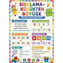 Küçükten Büyüğe Sıralama İlkokul Matematik Eğitim Afişi 50x70 Cm Tüm Yaşlar