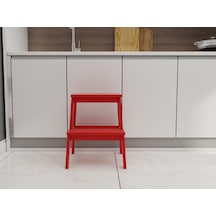 Fastwood Basamaklı Ahşap Tabure Kırmızı