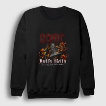 Presmono Unisex Hells Bells Demons Ac/dc Sweatshirt Siyah