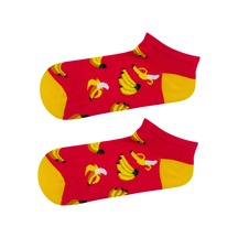 Carnaval Socks Muz Desenli Kırmızı Renkli Patik Çorap Çok Renkli