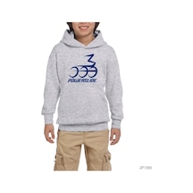 Powerslide Sprint Logo Gri Çocuk Kapşonlu Sweatshirt