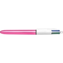 4 Colours Shine Pembe Gövde Tükenmez Kalem 12'li Kutu, 4 Renk Mavi, Siyah,yeşil Ve Kırmızı , 1.0 Mm. Uç -