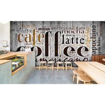 Coffee Kafe İçin Yazılı Özel Tasarım Duvar Kağıdı (397456491)