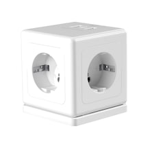 S-lınk Prz04, 4 Soket, Akım Korumalı Priz, 1x Type-c, 2xusb 5v, 2mt Kablo, 306 Joule, Küp Tasarım Beyaz 0
