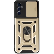 Samsung Galaxy Uyumlu A04s Kılıf Pars Lens Yüzüklü Silikon - Gold Bzsxx00 1