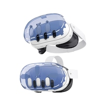 Jys Jys-mq012 Meta Quest 3 Vr Kılıf Kulaklık Aksesuarları Şeffaf Pc Kapak Kamera Lens Koruyucu - Şeffaf Mavi