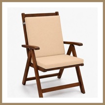 Bezos Tek Parça Sırtlıklı Sandalye Minderi 80 40 4 Cm Bej 80 40 4 Cm 22