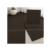 Karo Halı Modüler Yer Halısı Ev Ofis Oda Salon Koridor Antre Zemin Kaplama 50x50 Cm Kahverengi