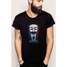 Mr Robot Baskılı Siyah Erkek Tshirt (528880623)