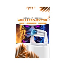 Bluetoothlu Android 4k Görüntülü Hoparlörlü Taşınabilir Sinema Projektörü
