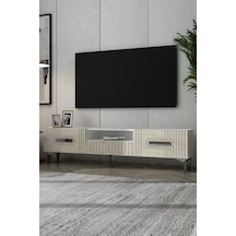 180dhdtsç8btg Luna Kapaklı Pleksi Lazer Desen Tv Sehpası Beyaz-traverten-gümüş