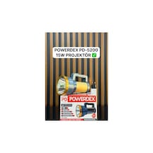 Powerdex Pd-5200 Profesyonel Şarjlı 15w 2000 Lümen 5000mah Batarya Güçlü Güneş Enerjili Projektör Çoklu Renk