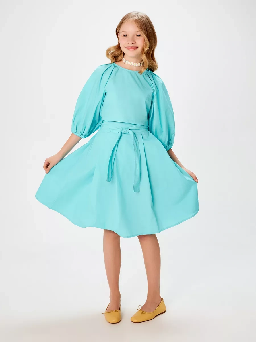 Acoola Kıvrımlı Kemerli Uzun Şık Etek 215004008 Turkuaz