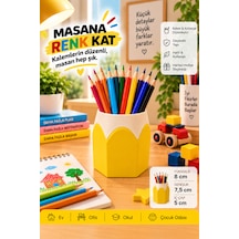 Kalemlik Renkli Kurşun Kalem Tasarımlı, 3d Baskı Sarı