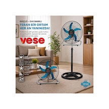Vese Vnt-003 18" İnç 46cm Sanayi Tipi Ayaklı Vantilatör 3 Kademe Hız & 5 Metal Kanat 80w Fan