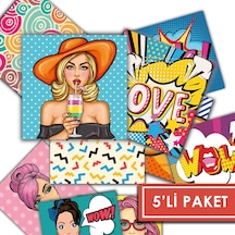 Kendinden Yapışkanlı Karma Pop Art Desenli Pvc Karo 20x20 Cm 5 Li Paket