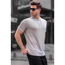 Madmext Boyalı Gri Regular Fit Basic Erkek Tişört 6069 Boyalı Gri