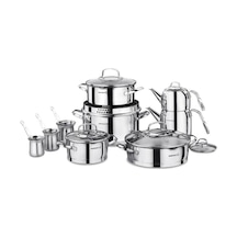 Korkmaz Steama 15 Parça Çelik Çeyiz Seti - Gri