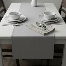 1 Adet Kumaş Gri Runner,yıkanabilir Masa Runner 40x140