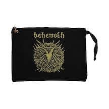 Behemoth Goat Pentagram Siyah Clutch Astarlı Cüzdan / El Çantası Siyah