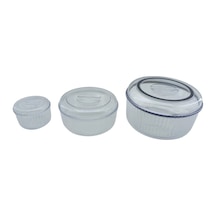 Cenoa Crystal Ware F-402 Saklama Kabı 350ml 4750ml 3100ml 1300 3 Adet Set Mika Yuvarlak - 12'li Paket Diğer