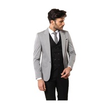 Wessi Siyah Kruvaze Yelekli Gri Erkek Takım Elbise Gri Wessi Siyah Kruvaze Yelekli Gri Erkek Takım Elbise Gri