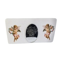 Nazar Duası Seramik Fon Üzerine Melek Ve Pleksi B-Beyaz-20X9 Cm