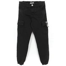 Dobakids Kargo Cep Gabardin Erkek Çocuk Jogger Pantolon Siyah 001-0001957 Siyah
