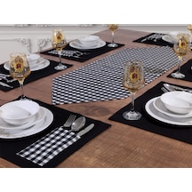 Amerikan Servis Pamuklu Supla ve Runner Seti 6 Kişilik Takım Çok Renkli