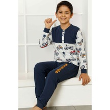 Alimer İndigo Erkek Çocuk Uzun Kollu Pijama Takımı EDY5161UK-İ İndigo