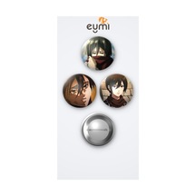 Attack On Titan Titana Saldırı Animesi Mikasa Ackerman Anime 3'lü Metal Rozet Seti 58mm İğneli Buton Çanta Yaka Rozeti Çok Renkli