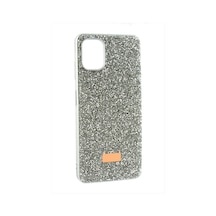 Apple iPhone Uyumlu 14 Taşlı Kapak Kılıf Gümüş