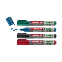 Ecoline Beyaz Yazı Tahtası Kalemi 4'lü Set Karışık Renkler Yuvarlak Uç Yeniden Doldurulabilir Çok Renkli