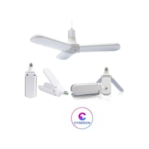 3 Kanatlı Katlanabilir Pervane Led Ampul Beyaz Işık Aydınlatma Lambası Tekli Beyaz Işık E27 Led Ampu