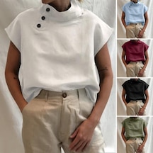 Mavi Celmia Kadın Yaz Bluzlar 2023 Moda Pamuk Keten Blusas Hafif Beyaz Gömlek Casual Chic Tunik